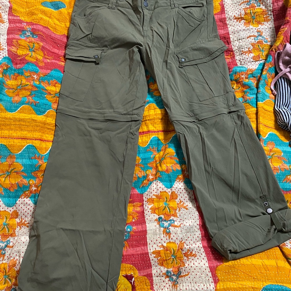 Prana W’s Zip-Off Hiking Pant, Sz 8: Sage Green